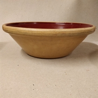 dejfad lertøj brunglaseret indeni keramik skål gammel 